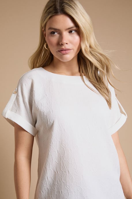 Textured Roll Sleeve Blouse - Image 4