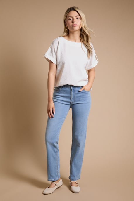 Textured Roll Sleeve Blouse - Image 5