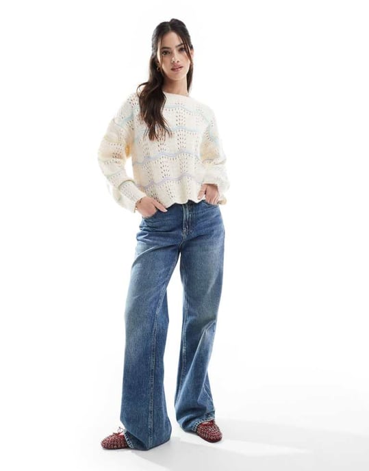 Vero Moda ombre garntröja i krämblandning - Image 2