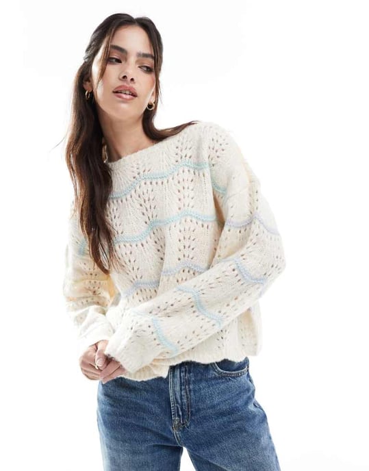 Vero Moda ombre garntröja i krämblandning - Image 3