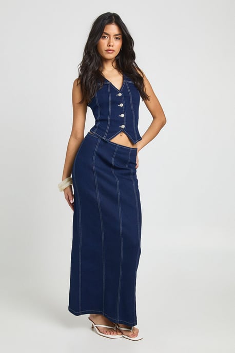 Stretch Denim Waistcoat - Image 3
