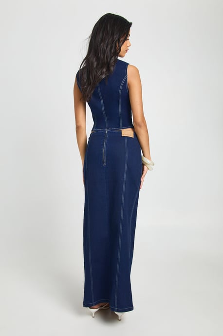 Stretch Maxi Denim Skirt - Image 2