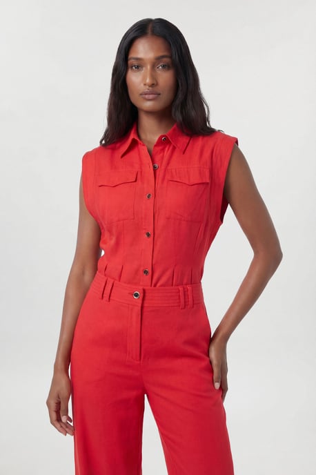 Premium Viscose Linen Woven Straight Leg Trouser - Image 2