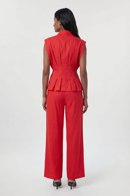 Premium Viscose Linen Woven Straight Leg Trouser - Image 3