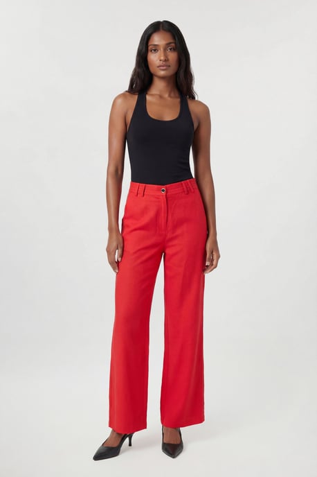Premium Viscose Linen Woven Straight Leg Trouser - Image 4