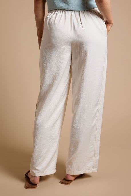Satin Relaxed Drawstring Contrast Trouser - Image 3