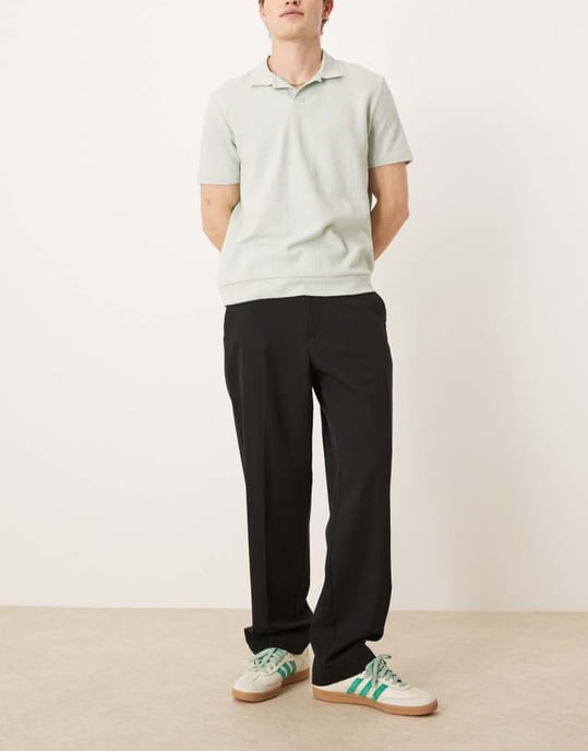 Selected Atlas loose fit trouser in black - Image 2