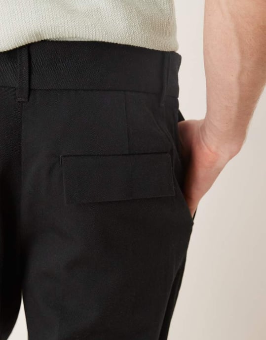 Selected Atlas loose fit trouser in black - Image 3