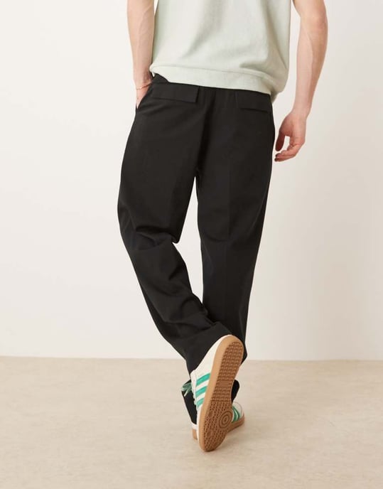 Selected Atlas loose fit trouser in black - Image 4