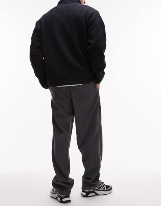 Selected Tristan Loose fit cord trousers in grey - Image 2