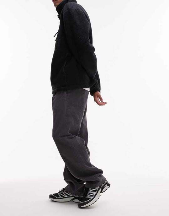 Selected Tristan Loose fit cord trousers in grey - Image 4