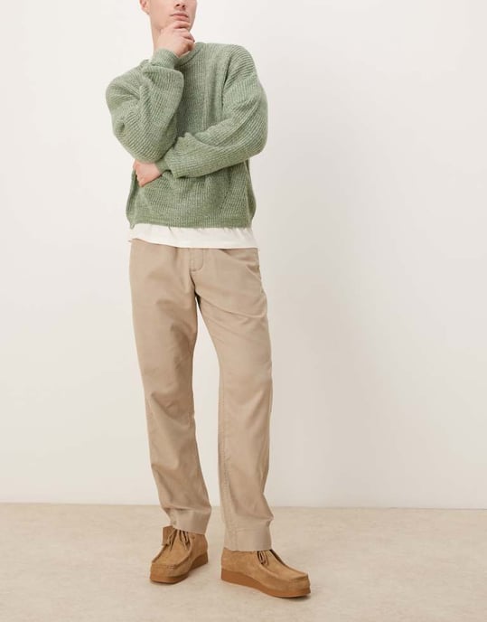 Abercrombie & Fitch baggy drawstring trousers in stone - Image 4