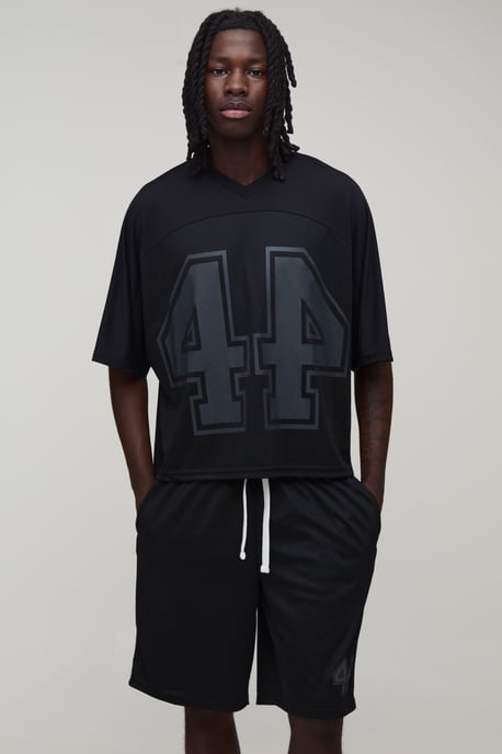 Oversized Boxy Mesh Batwing 44 Hockey Top and Short Set - Image 1