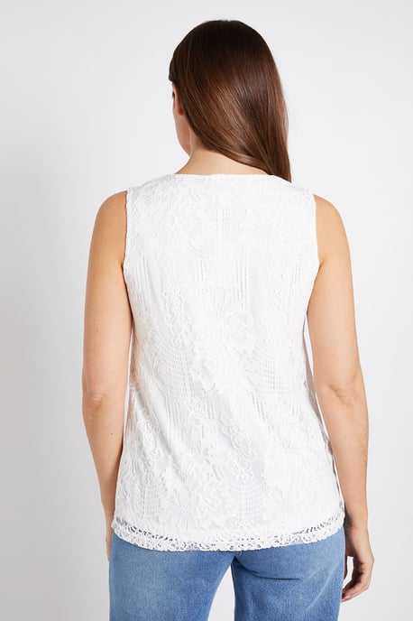 Lace Pleat Detail Sleeveless Cami Top - Image 3