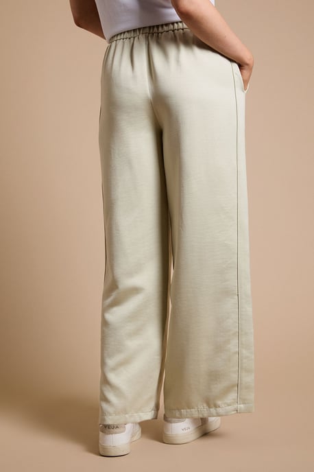 Petite Satin Relaxed Drawstring Contrast Trouser - Image 2