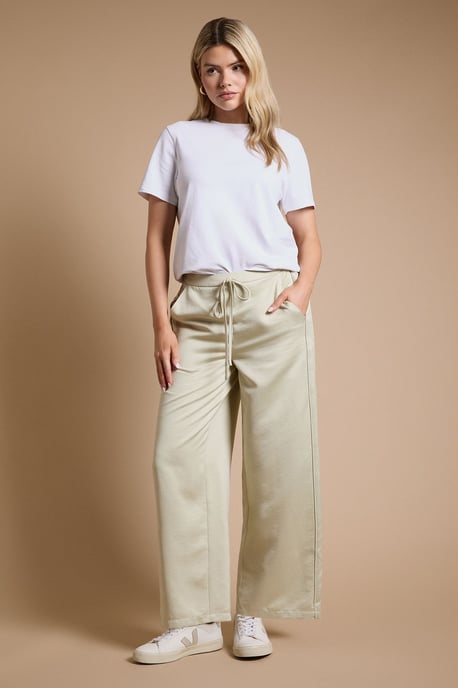 Petite Satin Relaxed Drawstring Contrast Trouser - Image 3