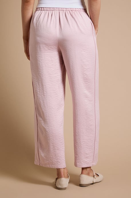 Petite Satin Relaxed Drawstring Contrast Trouser - Image 3