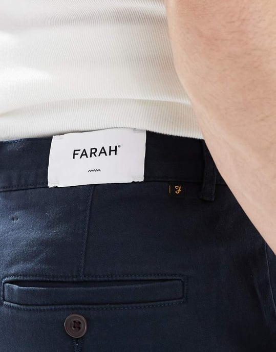Farah elm raka byxor i marinblått - Image 3