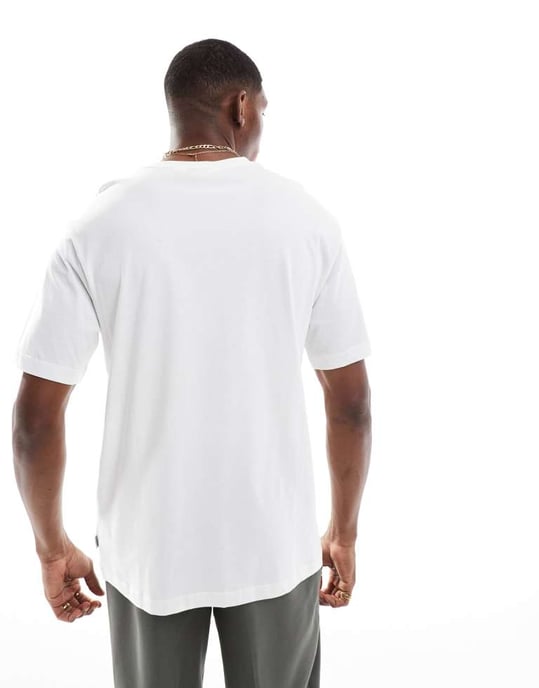 ONLY & SONS oversized t-shirt med pannkakstryck i vitt - Image 4