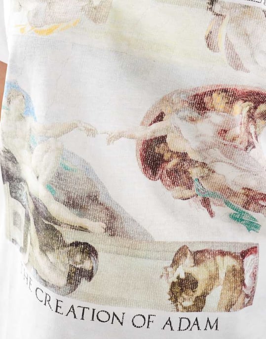 ASOS DESIGN regular fit slubbig t-shirt med Michelangelo grafik - Image 4