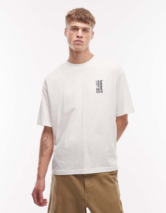 Timberland oversized berg geo-print t-shirt i svart - Image 3