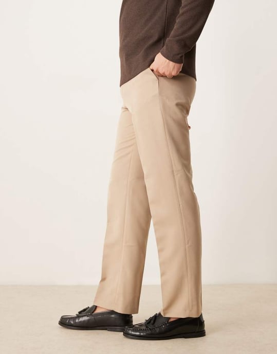ASOS DESIGN smart raka byxor i sten - Image 2