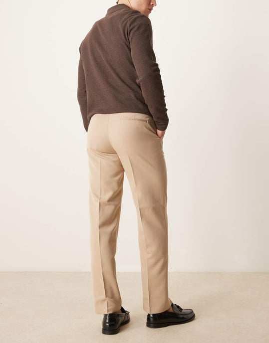 ASOS DESIGN smart raka byxor i sten - Image 3