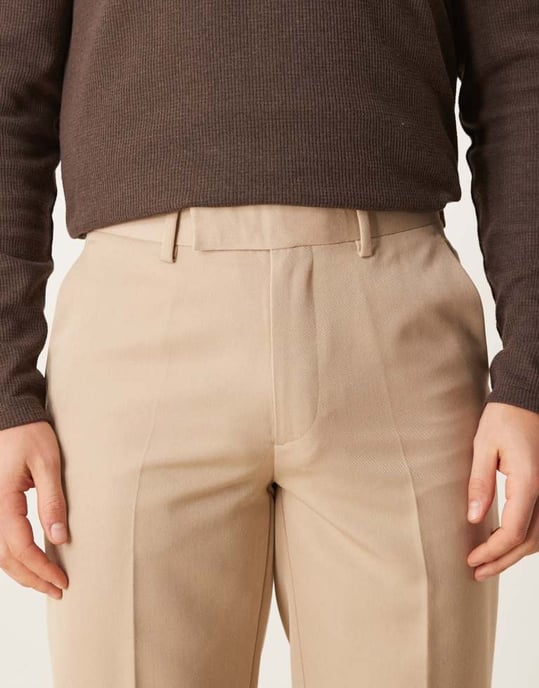ASOS DESIGN smart raka byxor i sten - Image 4