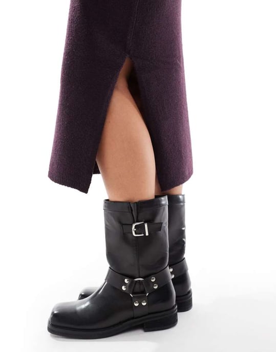 Mamalicious maternity knitted over the bump ankle length skirt co-ord in plum - Image 3