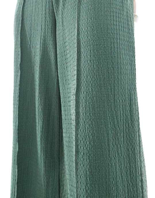 Vero Moda texturerad jersey söm framtill byxdress i grönmossa - Image 3