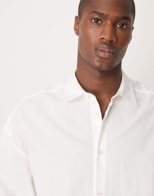 ASOS DESIGN oversized drop shoulder shirt in white - Image 3
