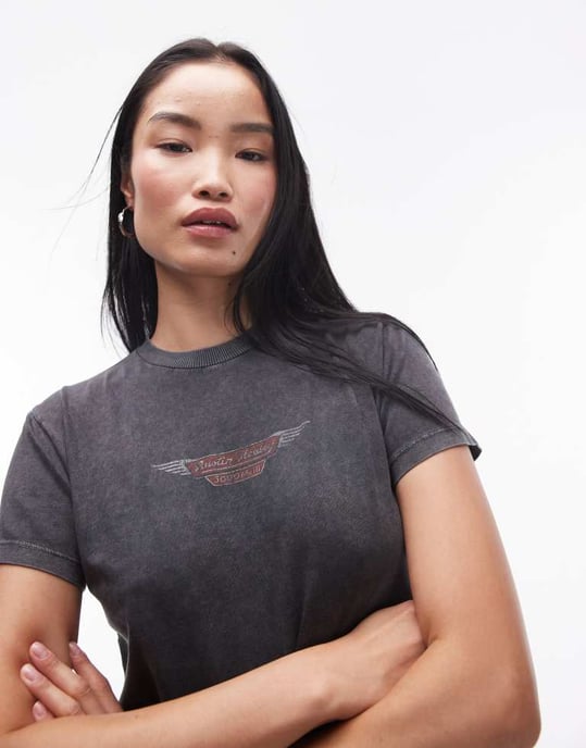 Topshop licensgrafik Austin Healey boxy t-shirt i grå - Image 2