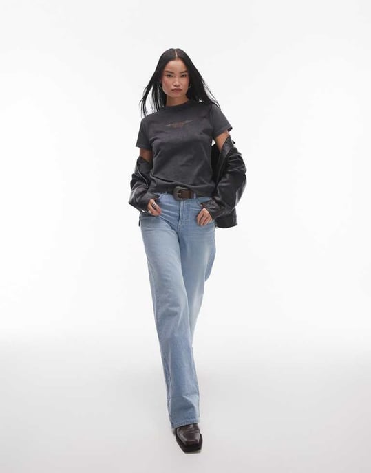 Topshop licensgrafik Austin Healey boxy t-shirt i grå - Image 3