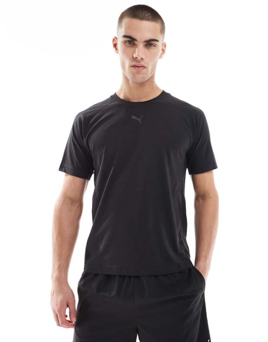 Puma Evolve Run kortärmad t-shirt i svart - Image 1