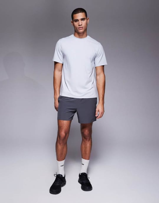 4505 snabbtorkande boxig oversized träningströja i gråmelerat - Image 3