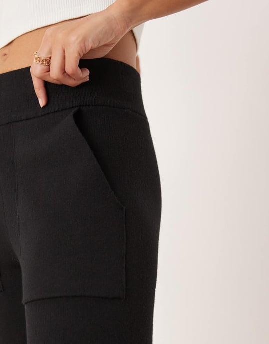 YAS pocket detail knitted trouser co-ord in black - Image 4