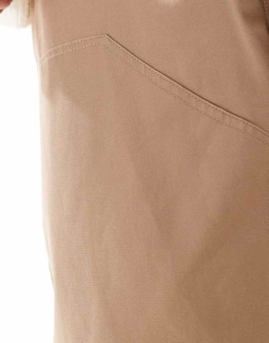 ASOS DESIGN oversized baggy canvas trouser with knee panels in beige - Image 4