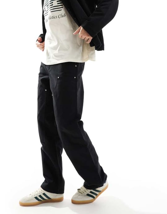 ASOS DESIGN snickarbukser med nitar i svart - Image 3