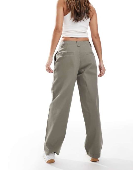 ASOS DESIGN kontrasterande fatben i khaki - Image 3