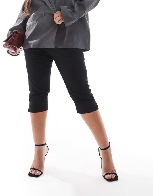 ASOS DESIGN Curve capribukser i svart - Image 2
