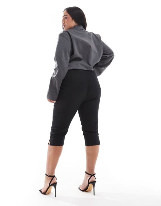 ASOS DESIGN Curve capribukser i svart - Image 3