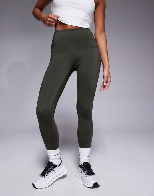 4505 Petite Icon active bum sculpt high waist gym legging with inner pocket in dark green - Image 2