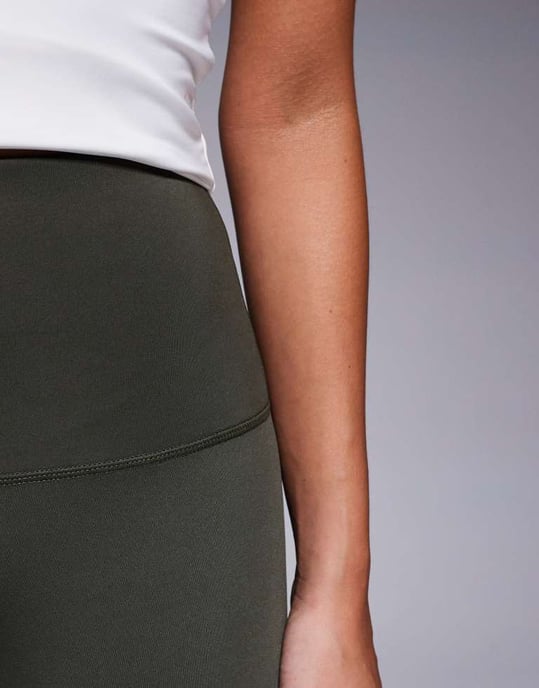 4505 Petite Icon active bum sculpt high waist gym legging with inner pocket in dark green - Image 3