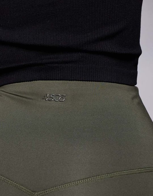 4505 Hourglass Icon bum sculpt gym legging with inner pocket in dark green - KHAKI - Image 4