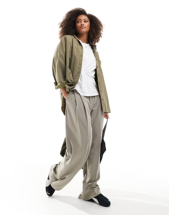 ASOS DESIGN twist detail oversized t shirt with shoulder pads in white - Image 2