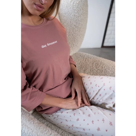 By Louise Dames pyjama set lang driekwart mouw oudroze/wit gebloemd - Image 5