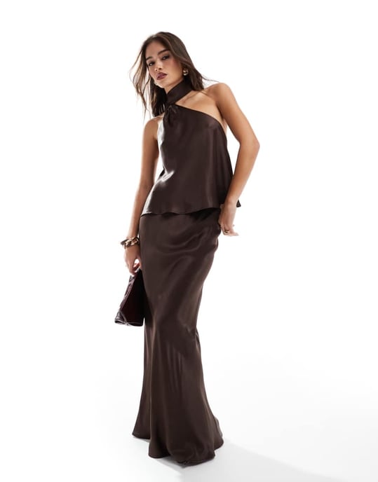 ASOS DESIGN sidentuch topp i choklad - Image 3