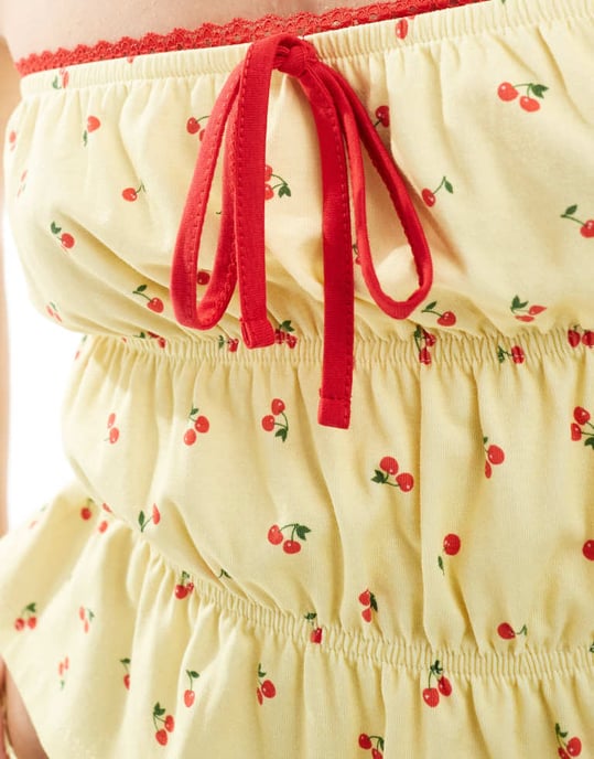 ASOS DESIGN rynkad bandeau-set i bärnstensmönster - Image 2