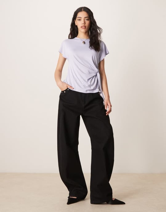 ASOS DESIGN topp med knytmidja i blått - Image 2