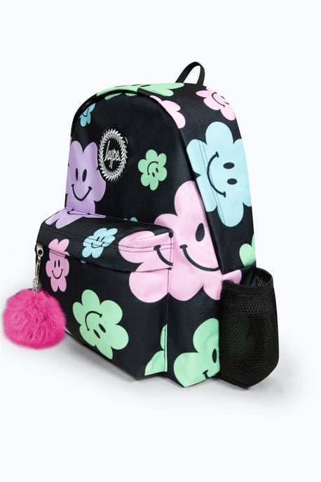 Hype Iconic Girl's Black Happy Flower Backpack - Image 4